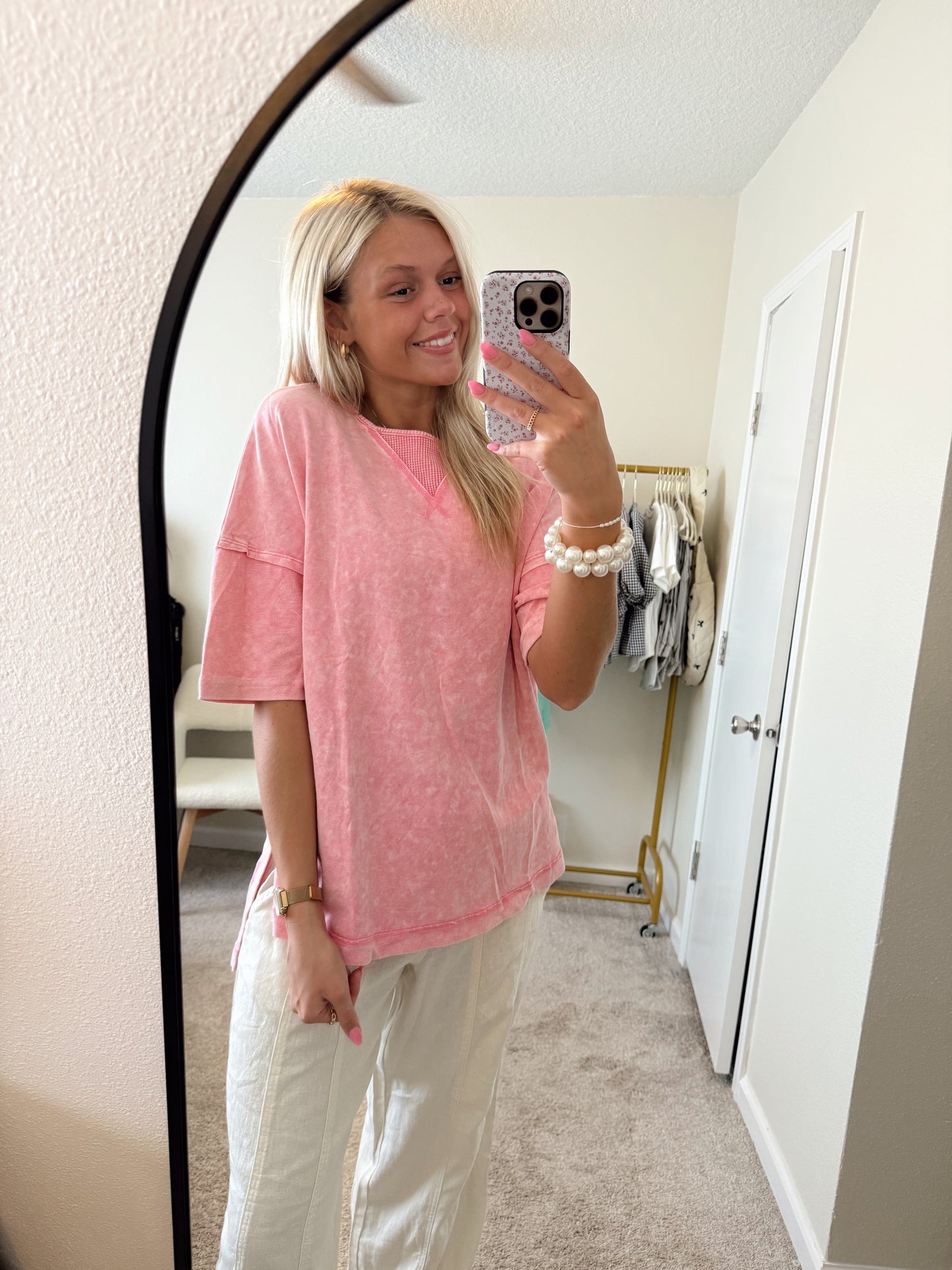 Strawberry Pink Oversized Tee