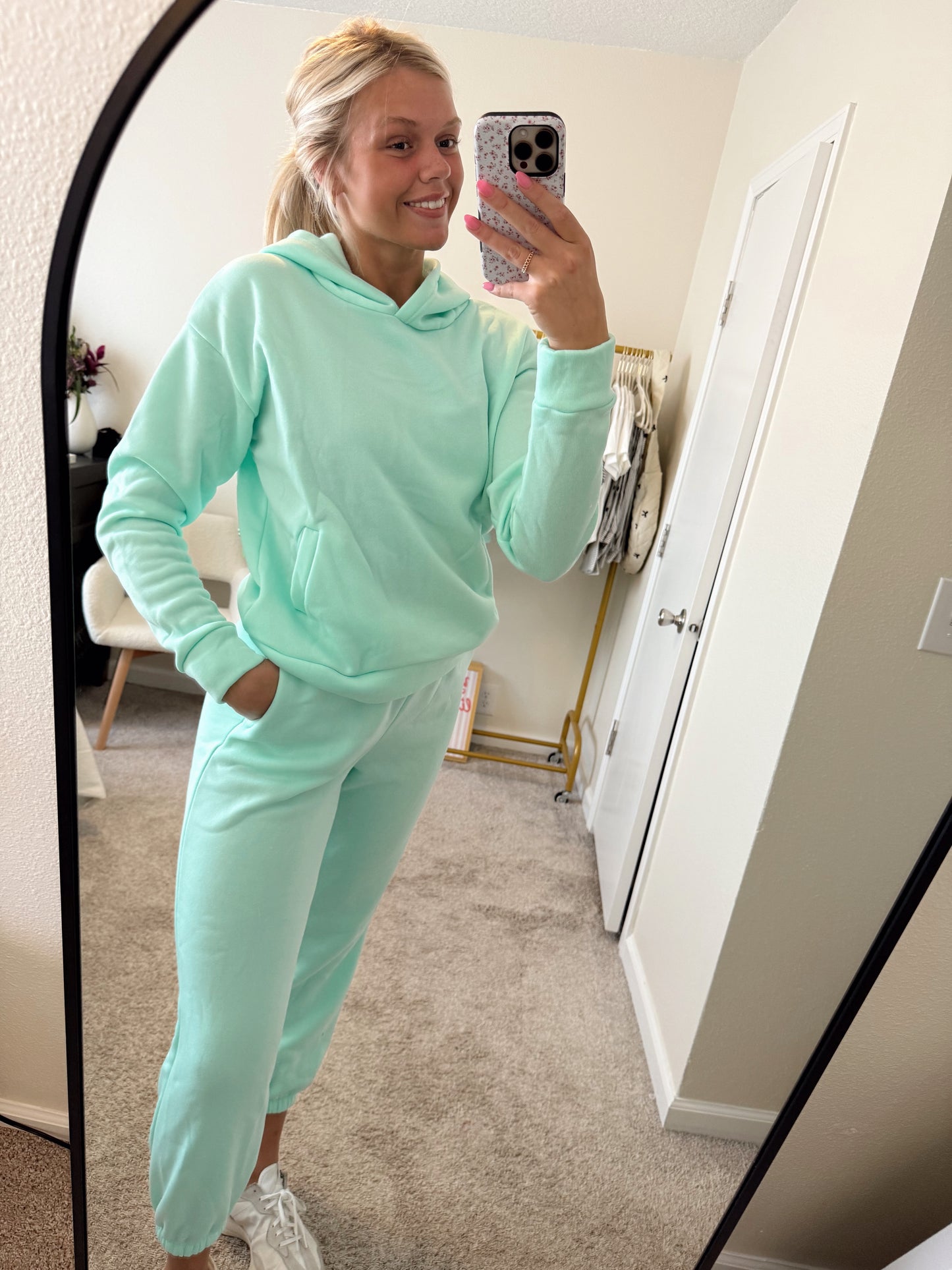 Sea Green Pant and Hoodie Set