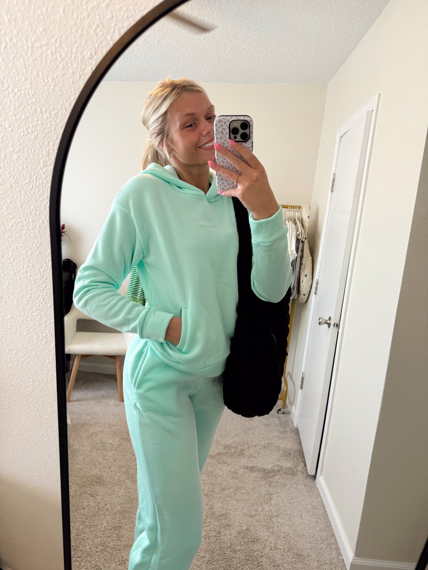 Sea Green Pant and Hoodie Set