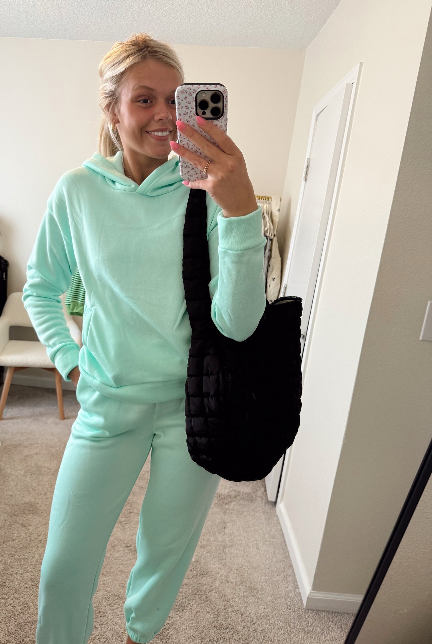 Sea Green Pant and Hoodie Set
