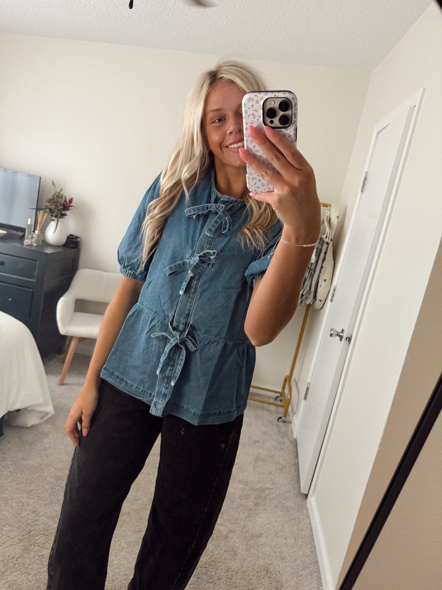 Denim Bubble Sleeve