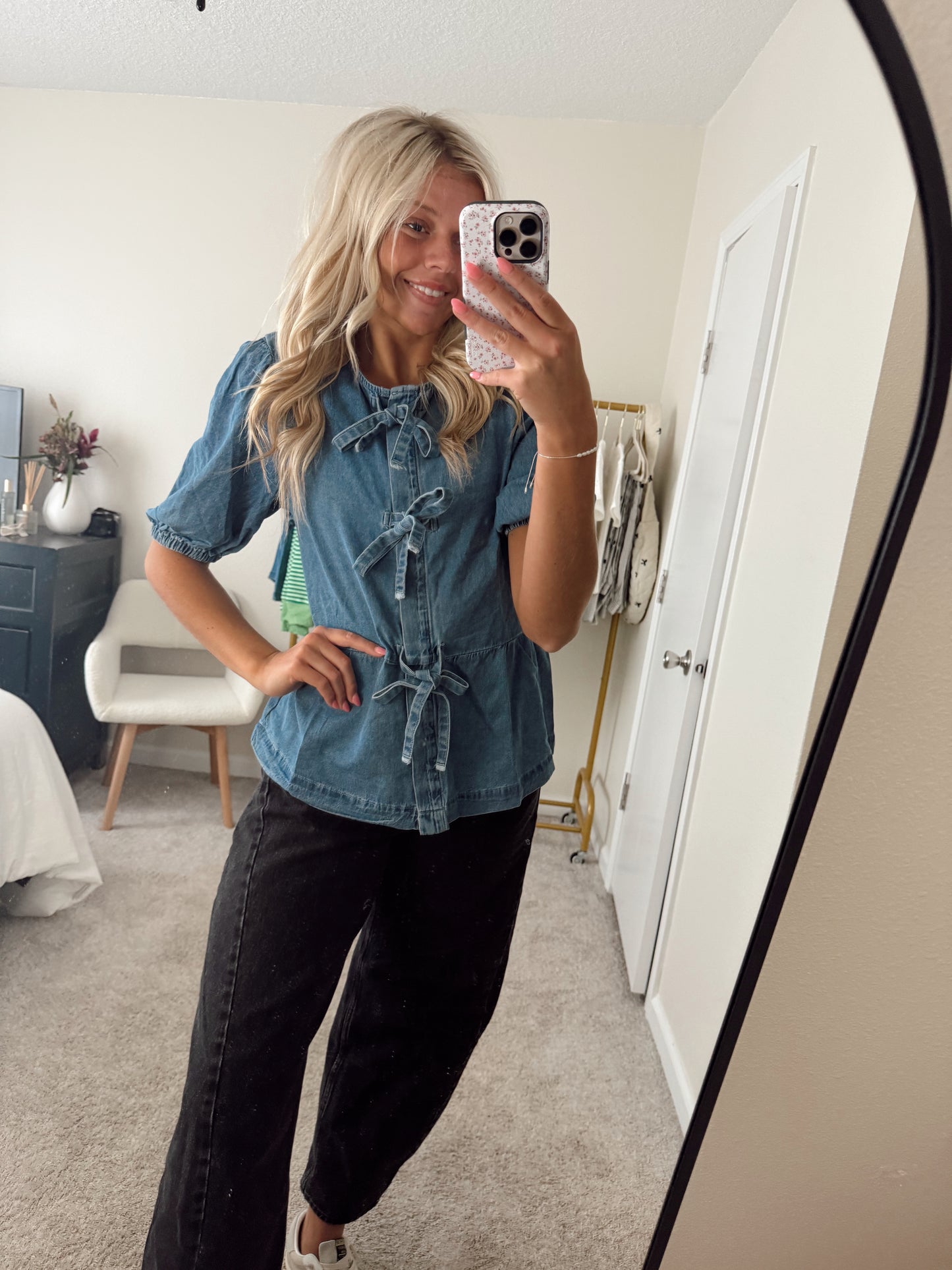Denim Bubble Sleeve