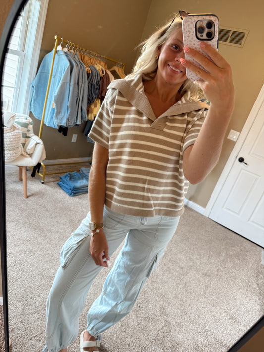 Summer Knit Stripe Blouse