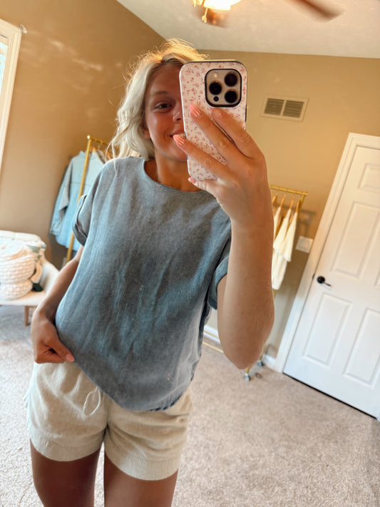 Denim Heart Blouse